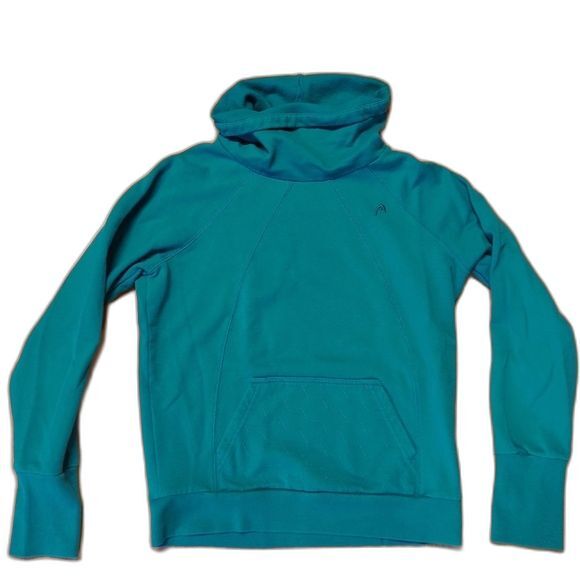 Head Sweatshirt Womens Size Small Cowl Neck Top Green Long Sleeves - Picture 1 of 9